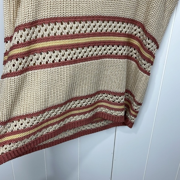 Versona Womens Knit Vest XL Tan/Mauve Vneck Straps Open Weave Soft Casual EUC - Picture 8 of 11